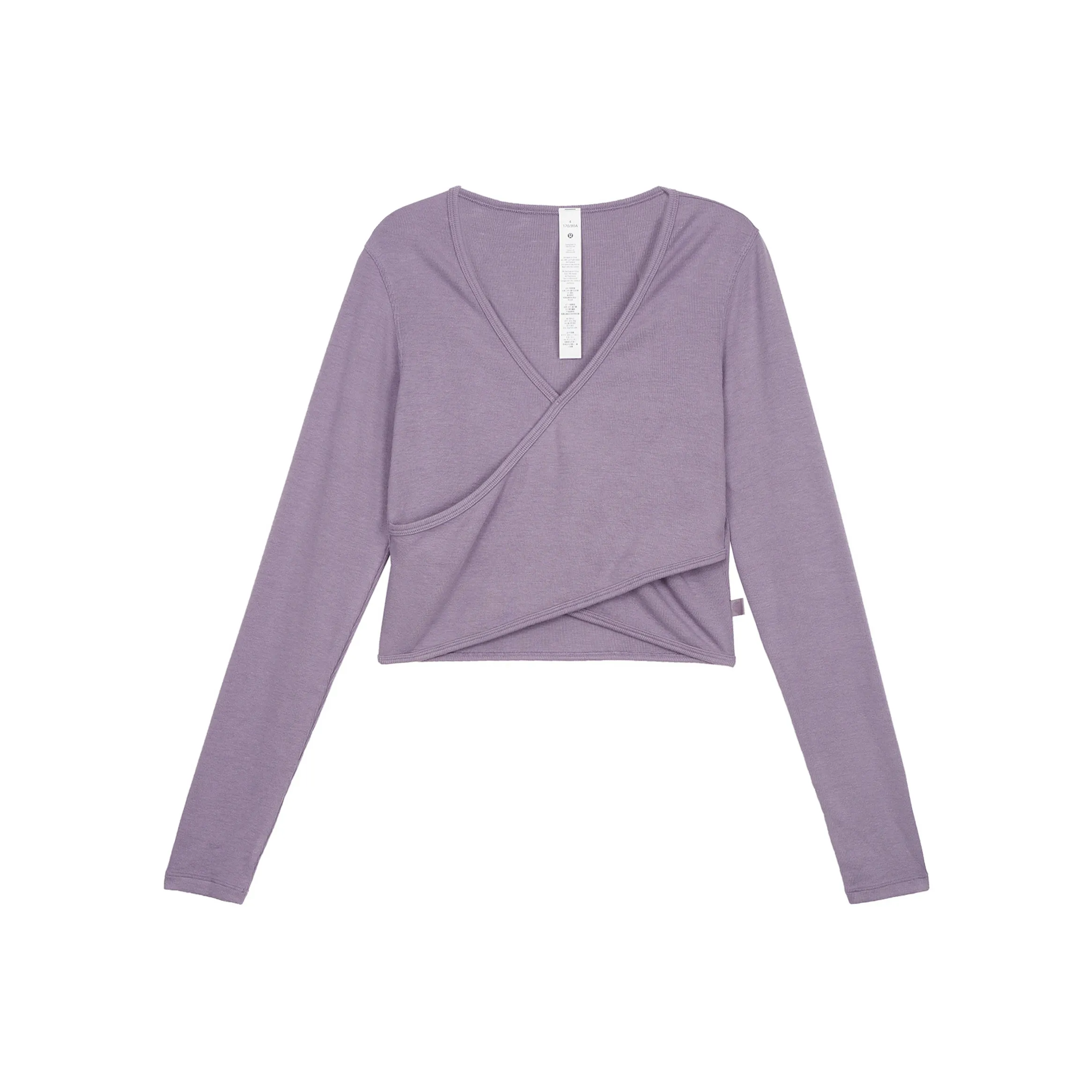 lululemon Wrap Передняя часть Комплект в рукаве T-рубашка Женская Фиолетово-серый