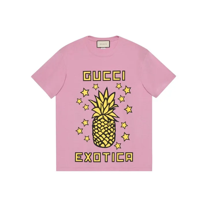 GUCCI SS21 Стандартная T-рубашка Женская Розовая