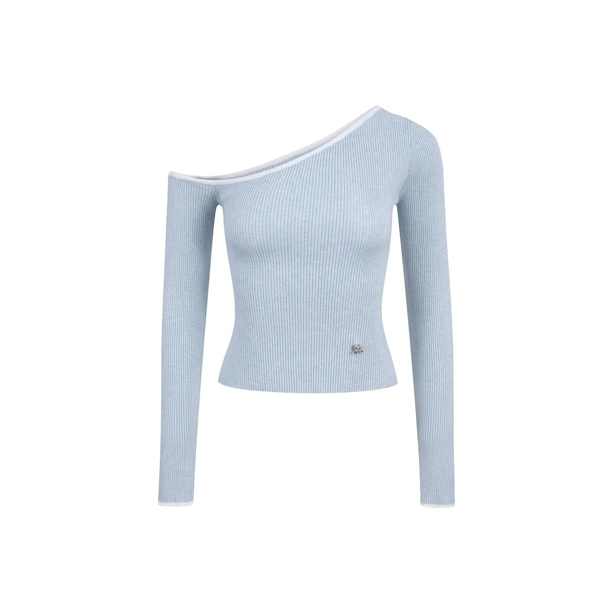 Ariseism Стандартный дизайн OBLIQUE Длинный рукав Рубашка Осенняя зимняя новинка Тонкий крой Основа Топ Женский