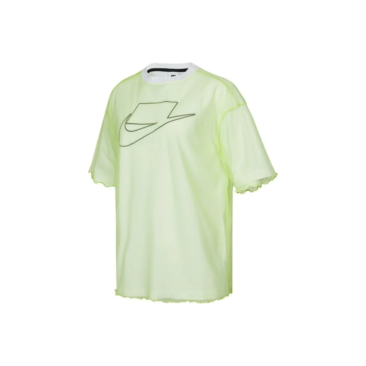 Nike Рукав с оборванным плечом T-рубашка Женская Желтая