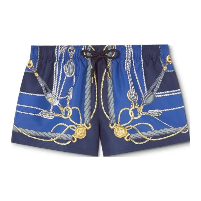 VERSACE Nautical Graphic Printed Drawstring Swim Shorts