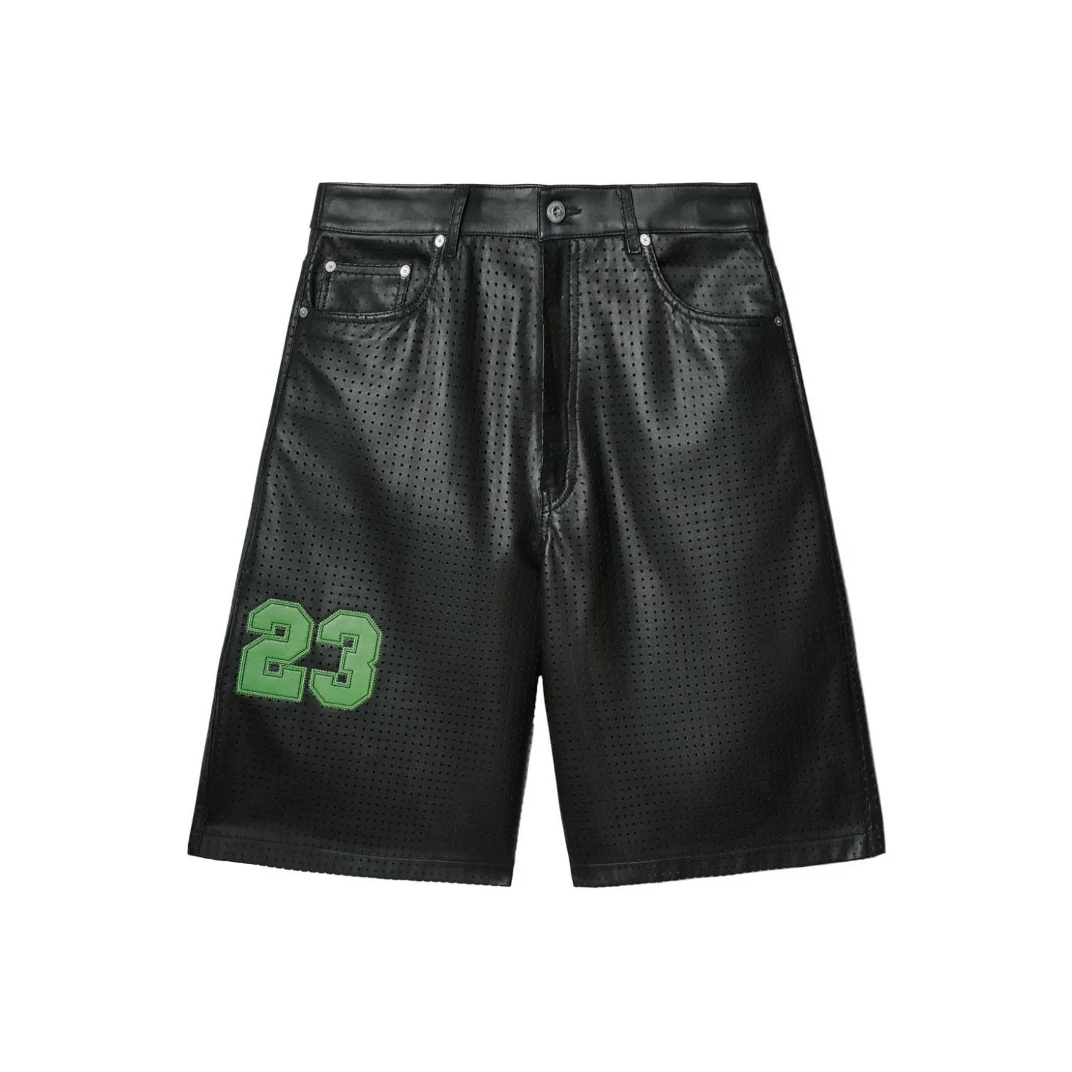 OFF WHITE Naulover Lea Leather Bermuda Shorts