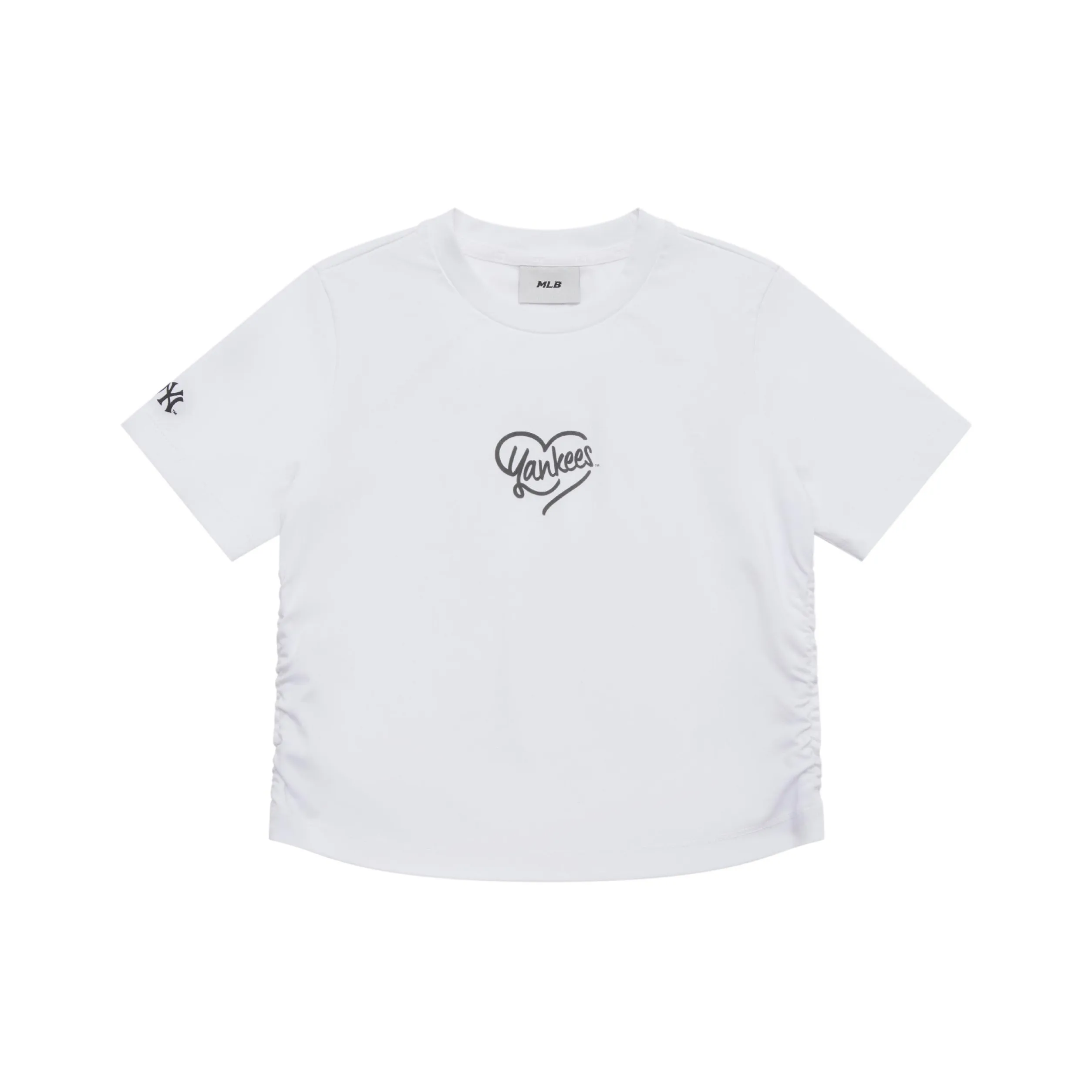 MLB Base Logo Heart New York Yankees T-Shirt Женская Экрю