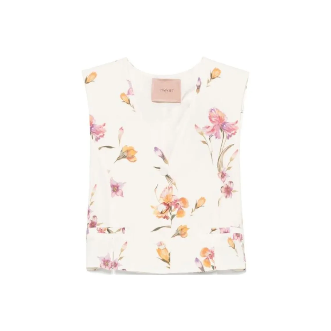 Twinset Floral Printed V Neck Waistcoat