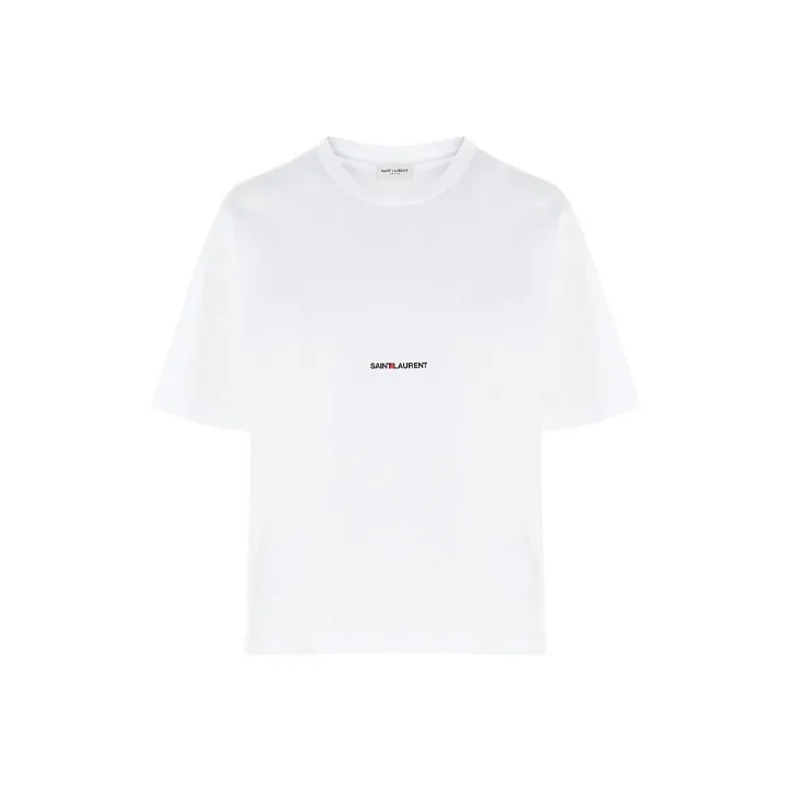 SAINT LAURENT Logo Printed Crewneck T Shirt