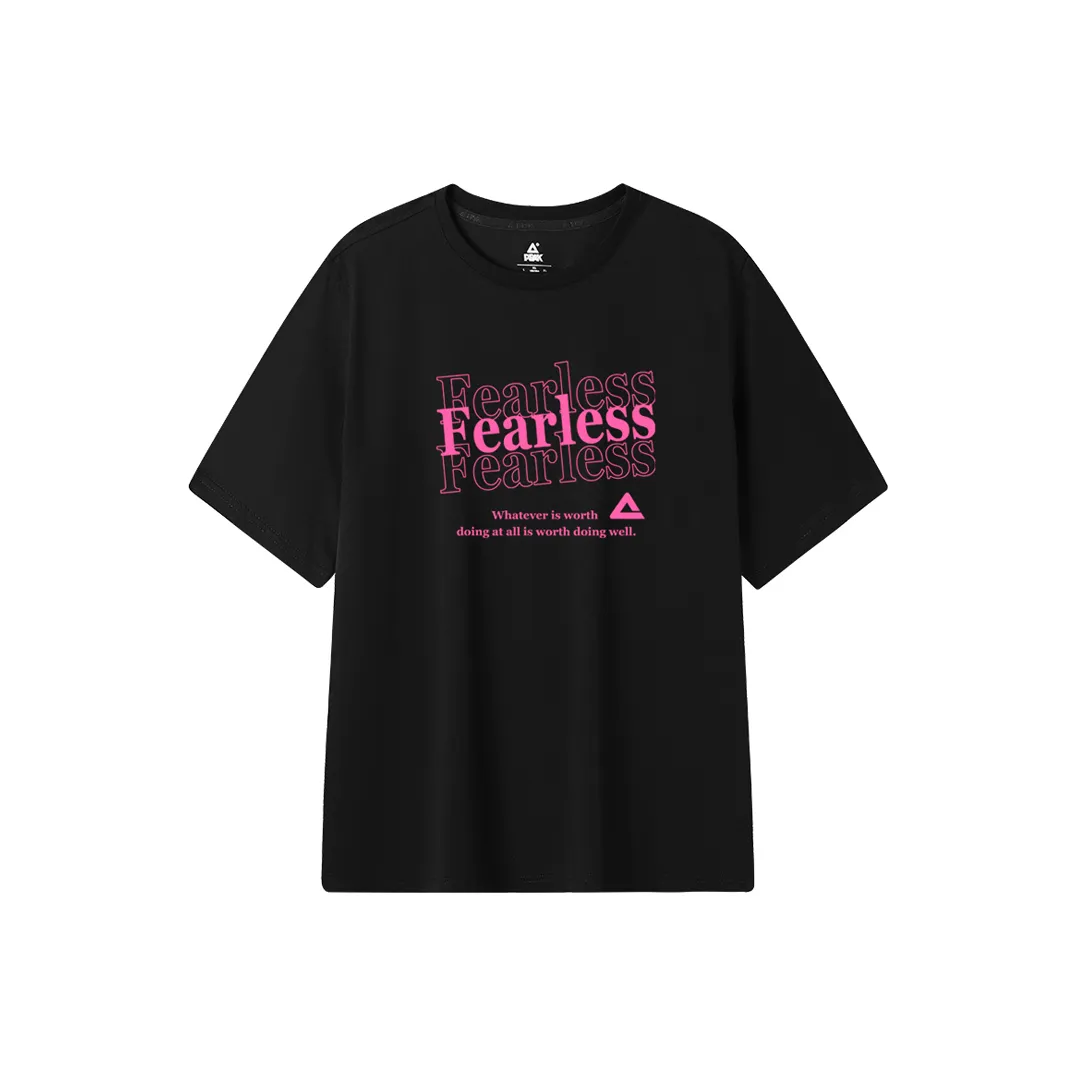 PEAK T Shirt Unisex Black Pink Letter