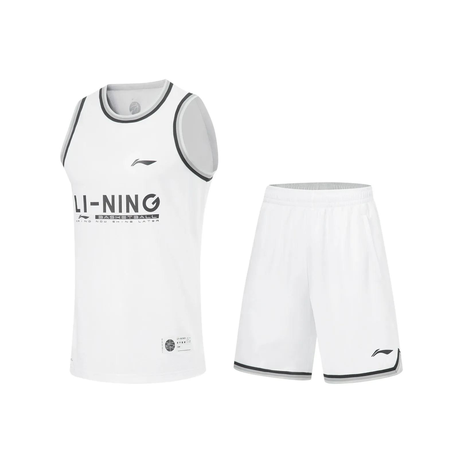 LiNing CBA Collection Professional Basketball Collection Basketball Suit Men's Standard White