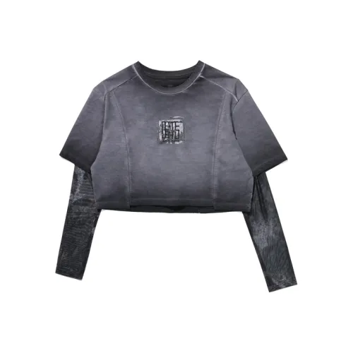 ABLE JEANS Винтажные черные женские футболки