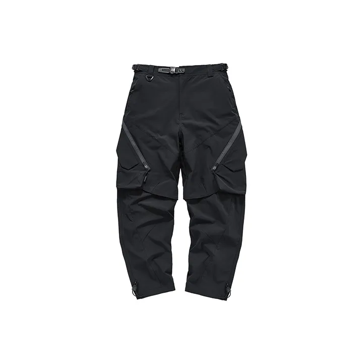 VIP Outdoor Quick Dry Tactical Multi Pocket Parachute Workwear Allover Leg Solid Color Casual Pants Unisex Black