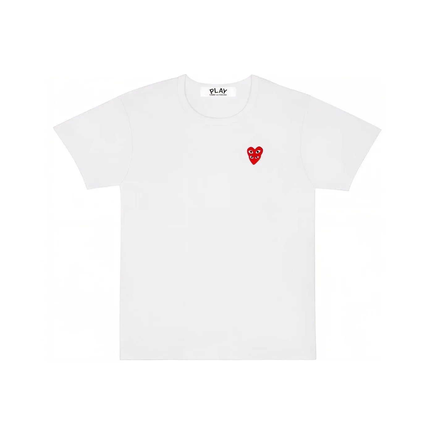 Comme Des Garcons Play Women's Double Red Heart T shirt White