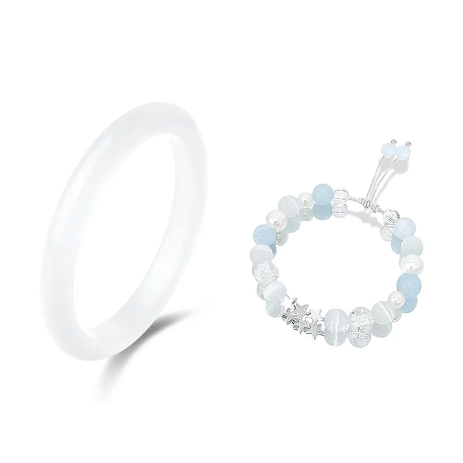 JOYDINNY Glass Cat Eye Jade Bangles Women's