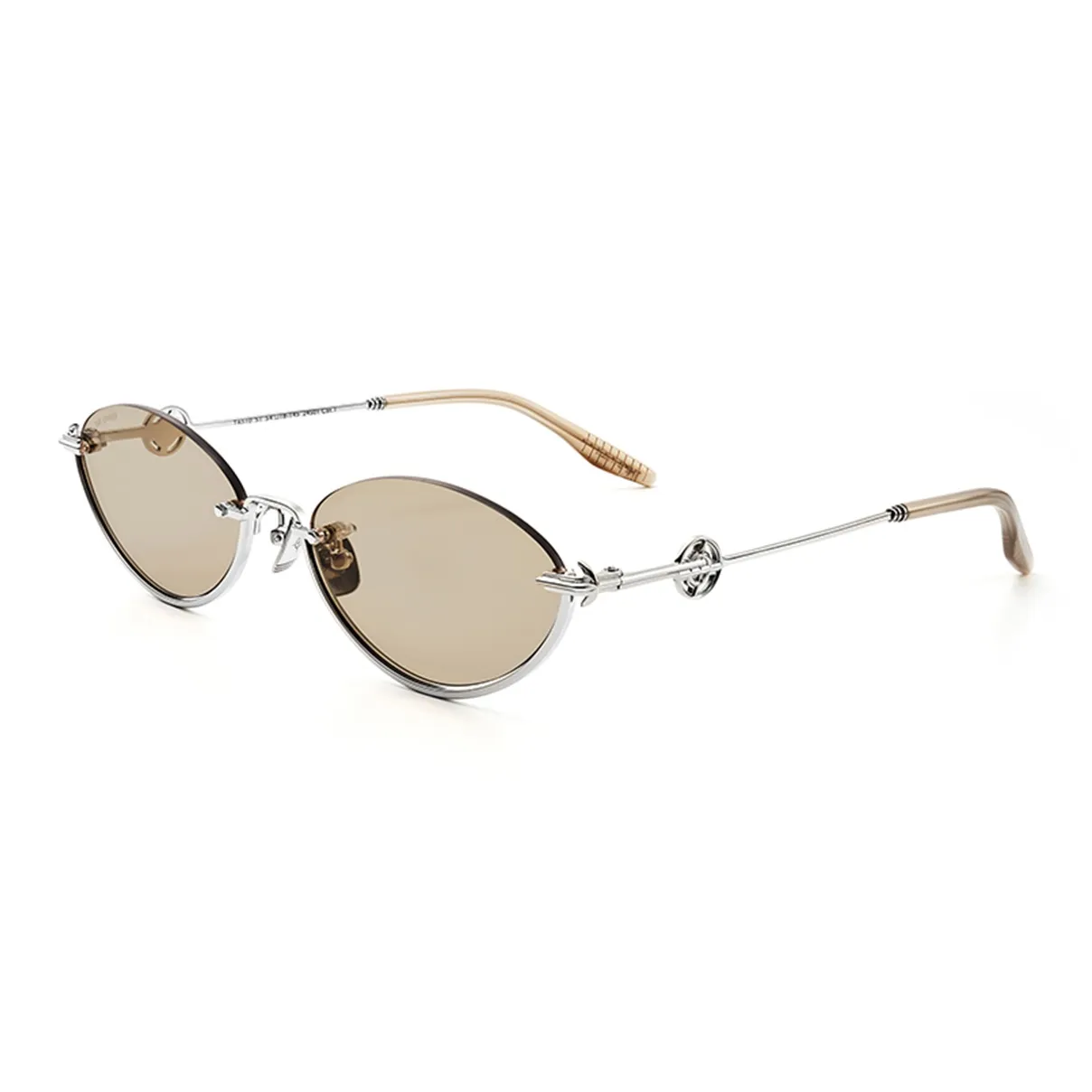 THE OWNER Titanium Oval Sunglasses Unisex