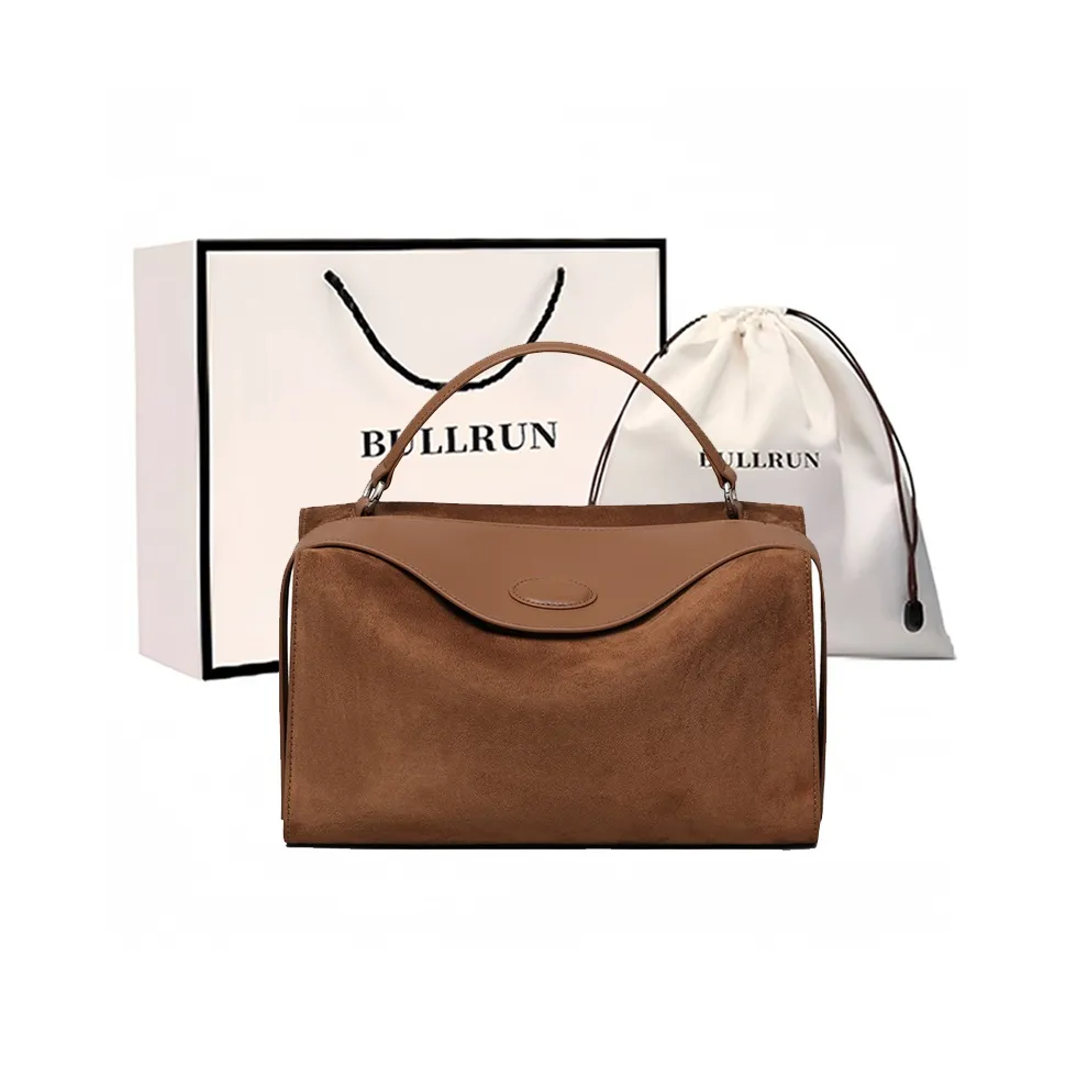 Bullrun Коровья кожа Через плечо Одно плечо Сумка Обычный Женский Молочно-чайный коричневый