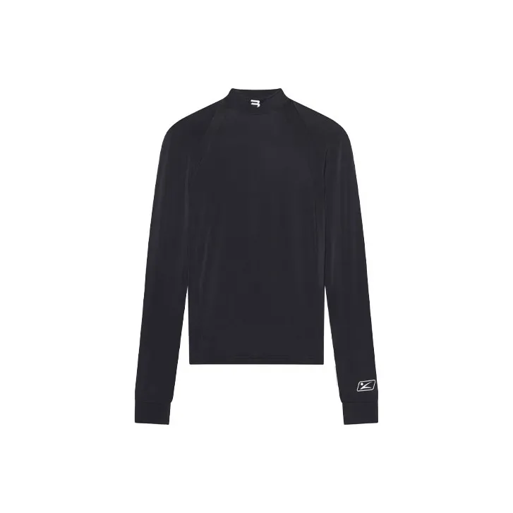 Balenciaga Long Sleeve Fitted Top 'Black/White'