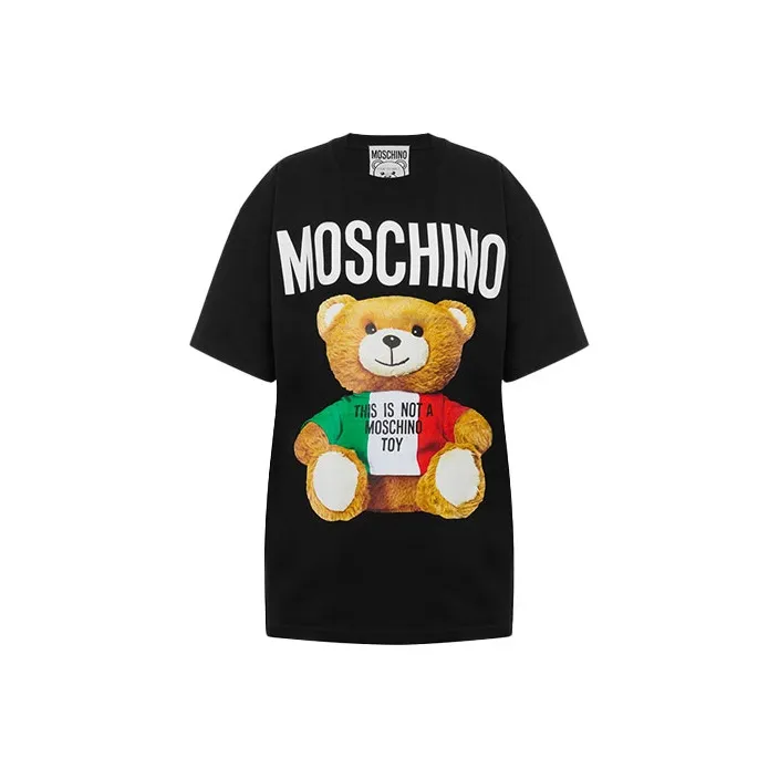 MOSCHINO Drop Shoulder Sleeve T Shirt Women's Black