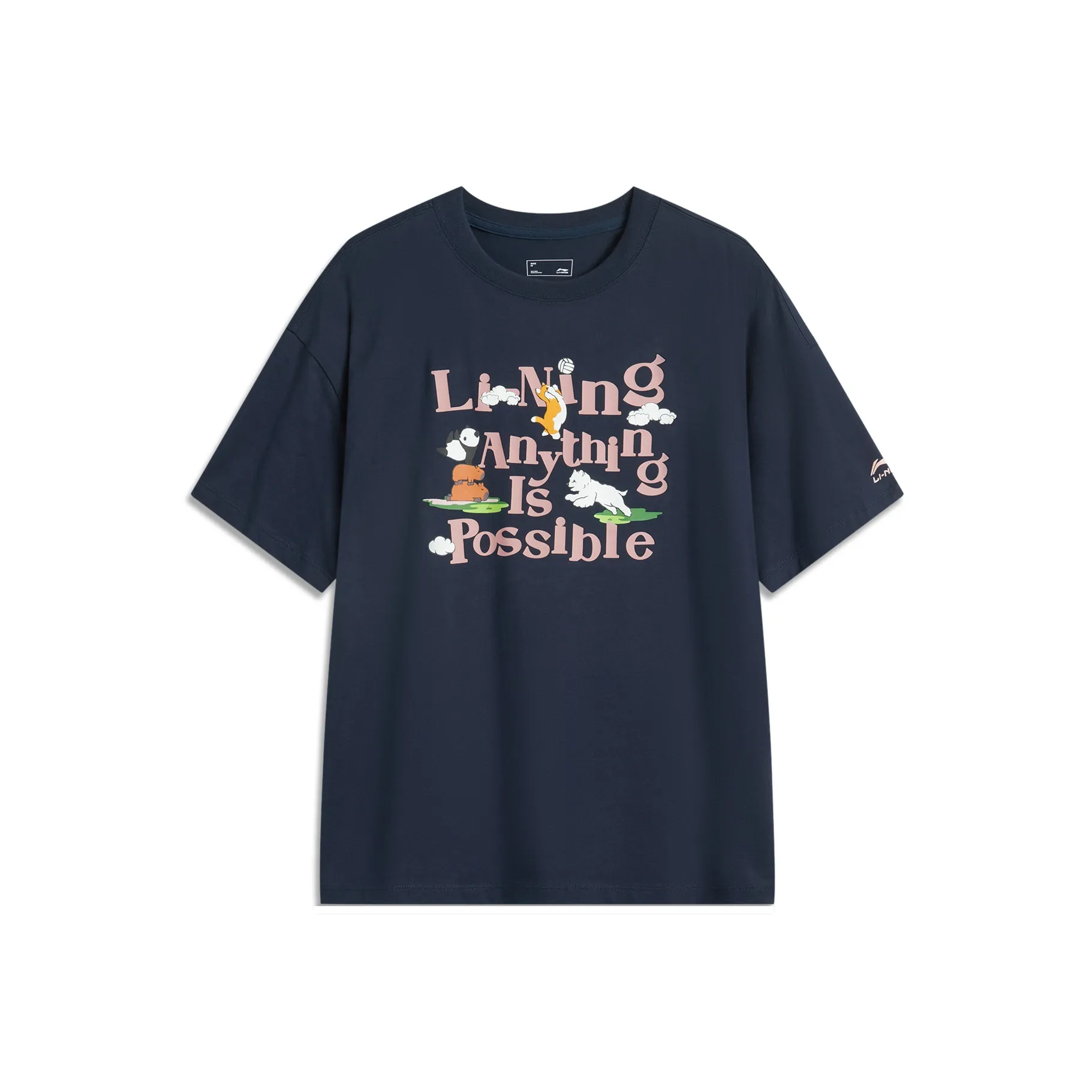 LINING Sports Life Collection T-Shirt Женская Внешняя Космический Синий