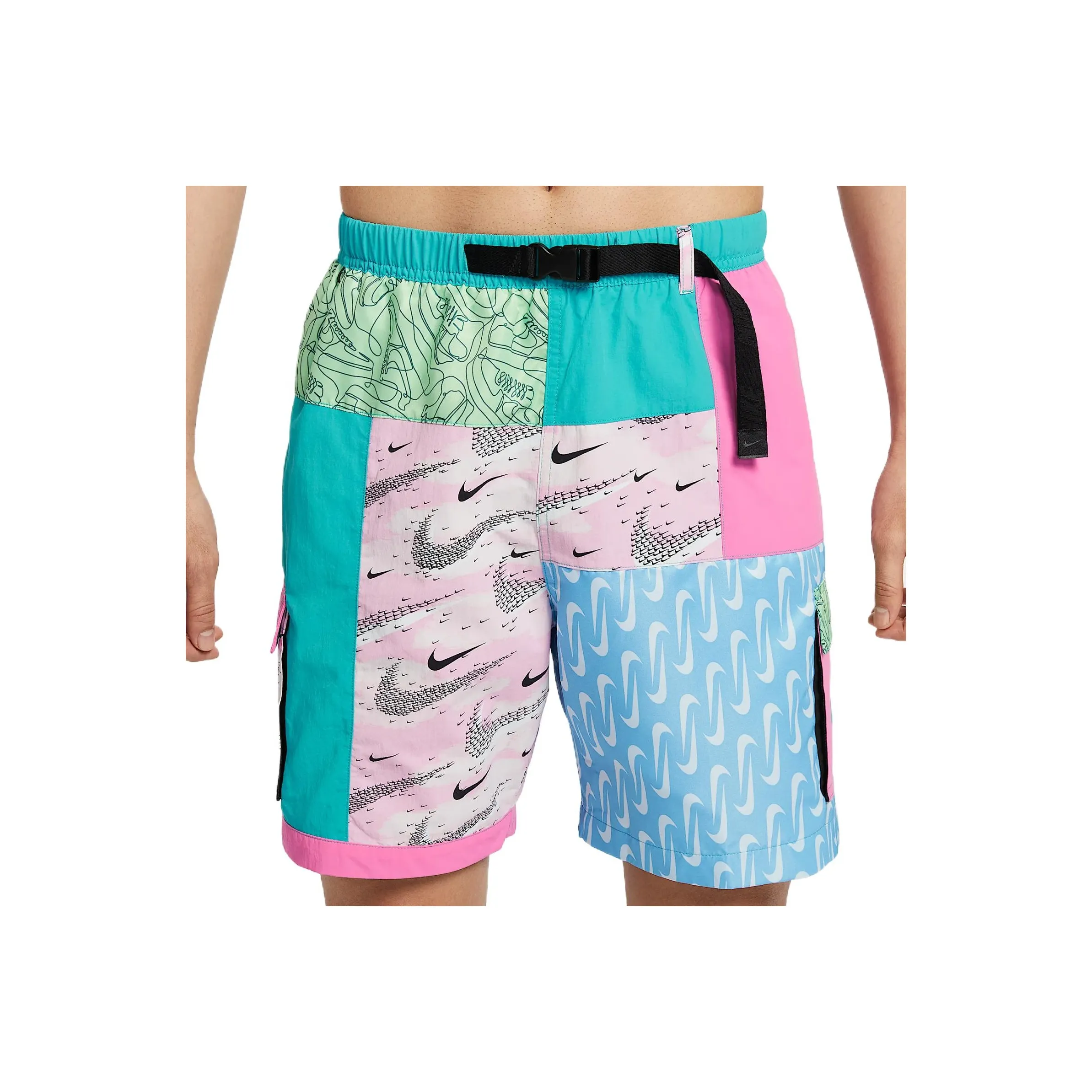 Nike Повседневные шорты Мужские Кактус Зеленый Игривый Розовый Аква Синий