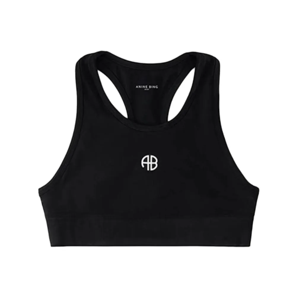 Anine Bing Blair Logo Printed Training Bra