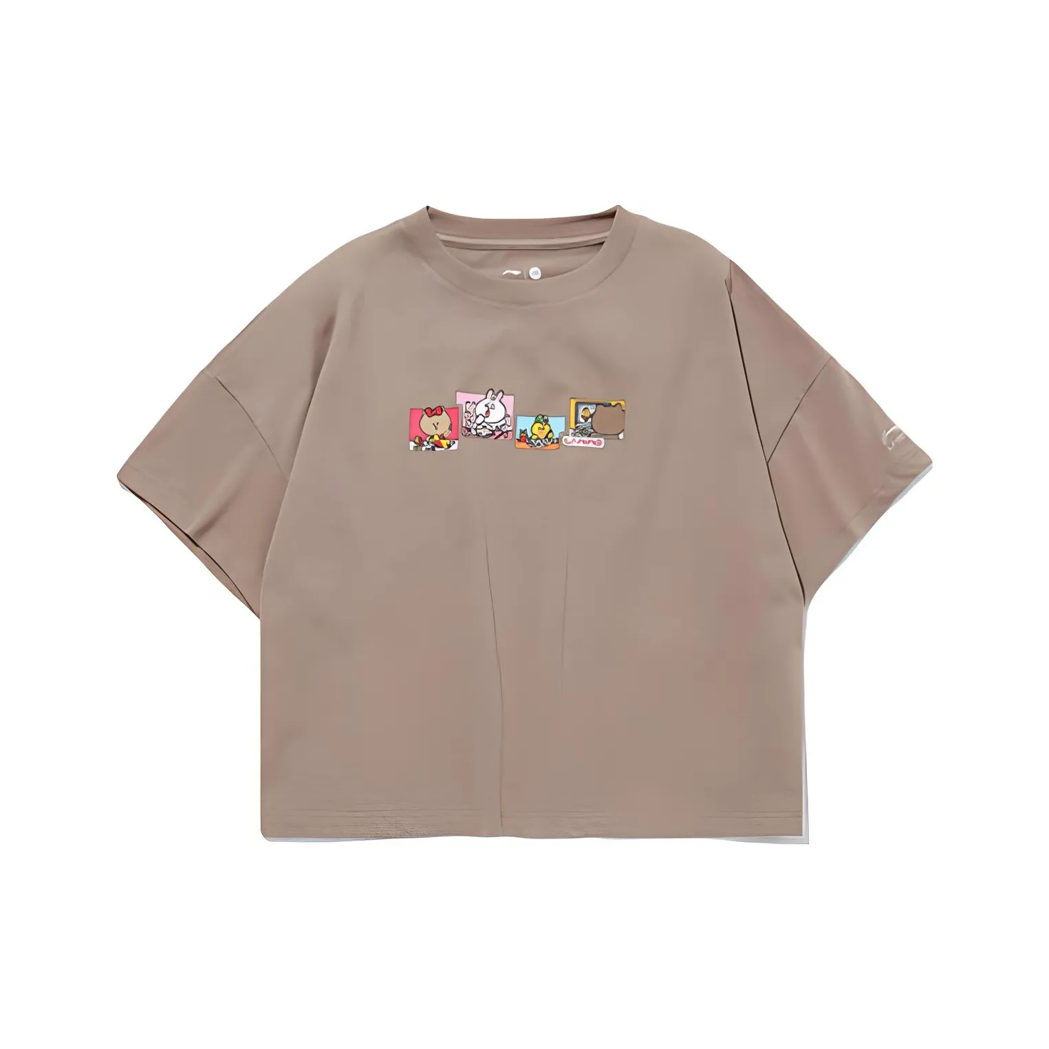 Line Friends X LINING T Shirts Women's Khaki