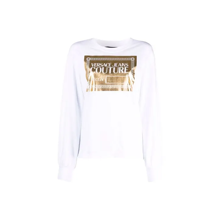 VERSACE JEANS COUTURE Drop Shoulder Sleeve T Shirt Women's White