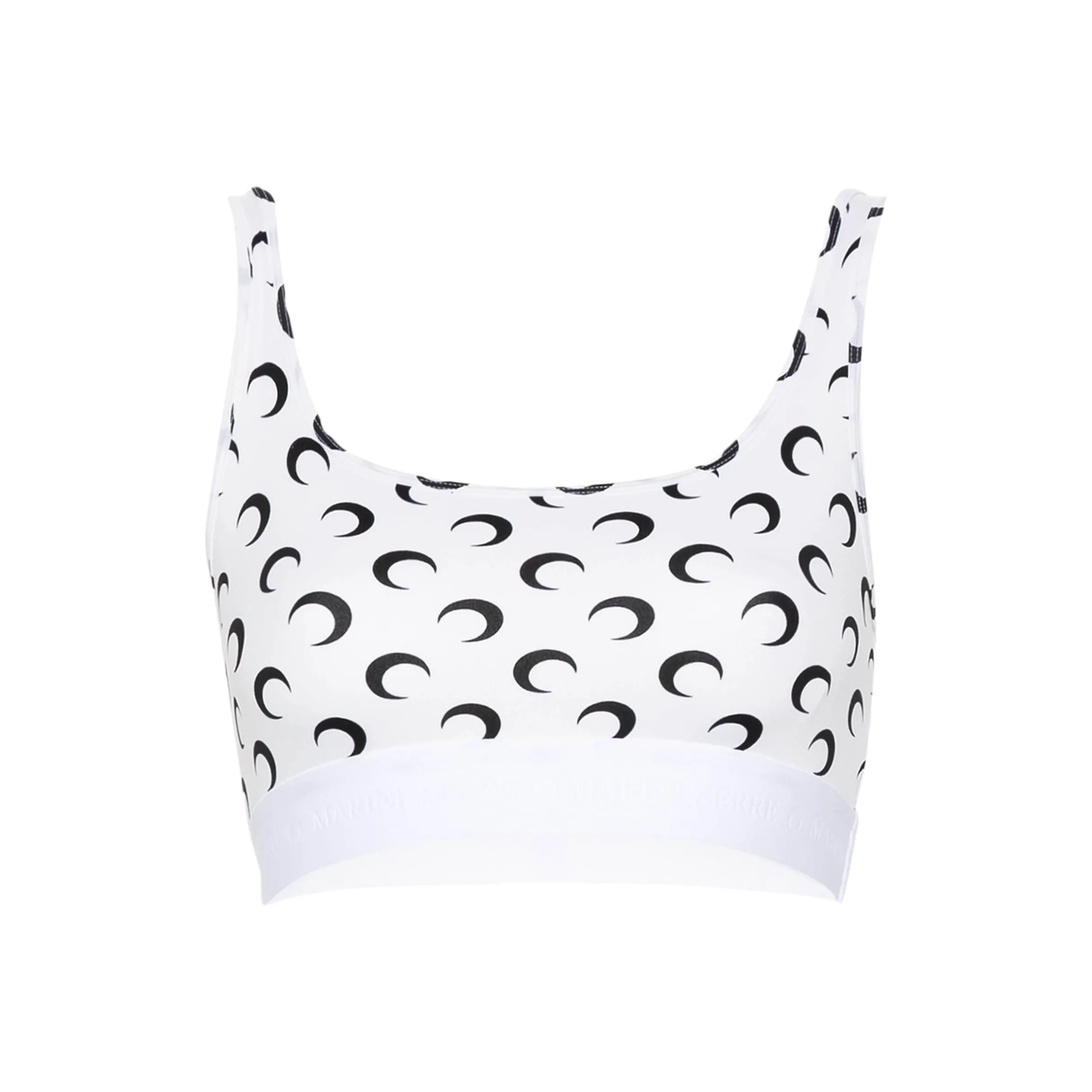 Marine Serre Moon Printed Jersey Sport Bra 'Optical White'