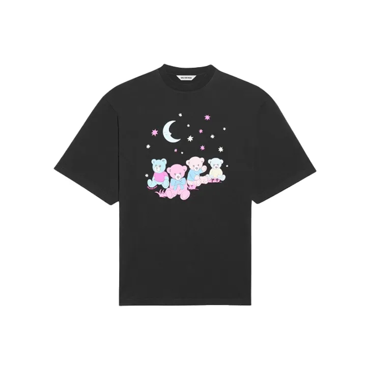 Balenciaga Love Bear Women'ss Oversized T Shirt Black