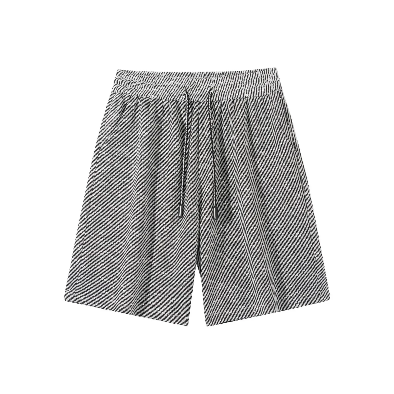 WARNING LIGHT Casual Shorts Unisex Black White Stripes