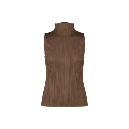 PLEATS PLEASE ISSEY MIYAKE Коричневые Женские Майки