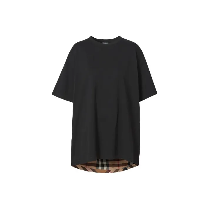 Burberry Рукав с оборванным плечом T-рубашка Женская Черная