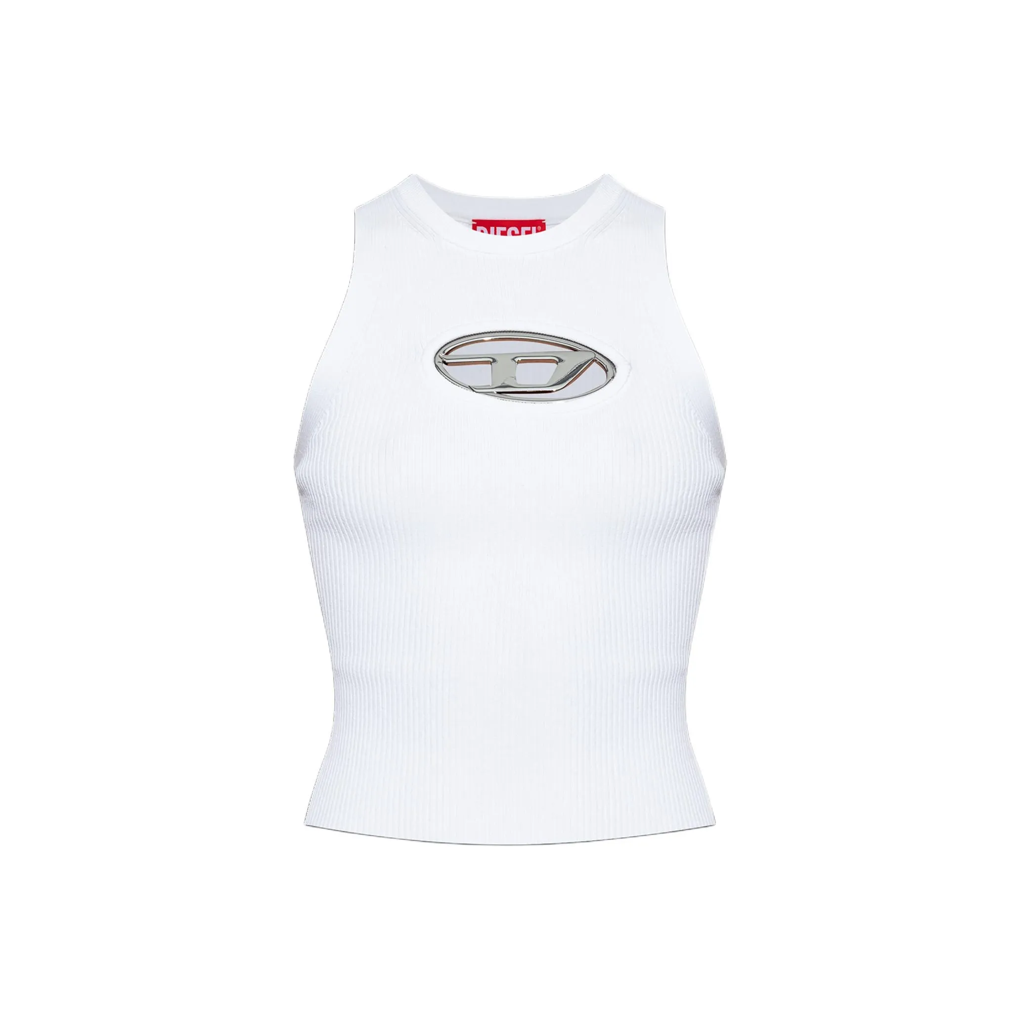 DIESEL M Onerva Top Logo Plaque Cut Out Knitted Top