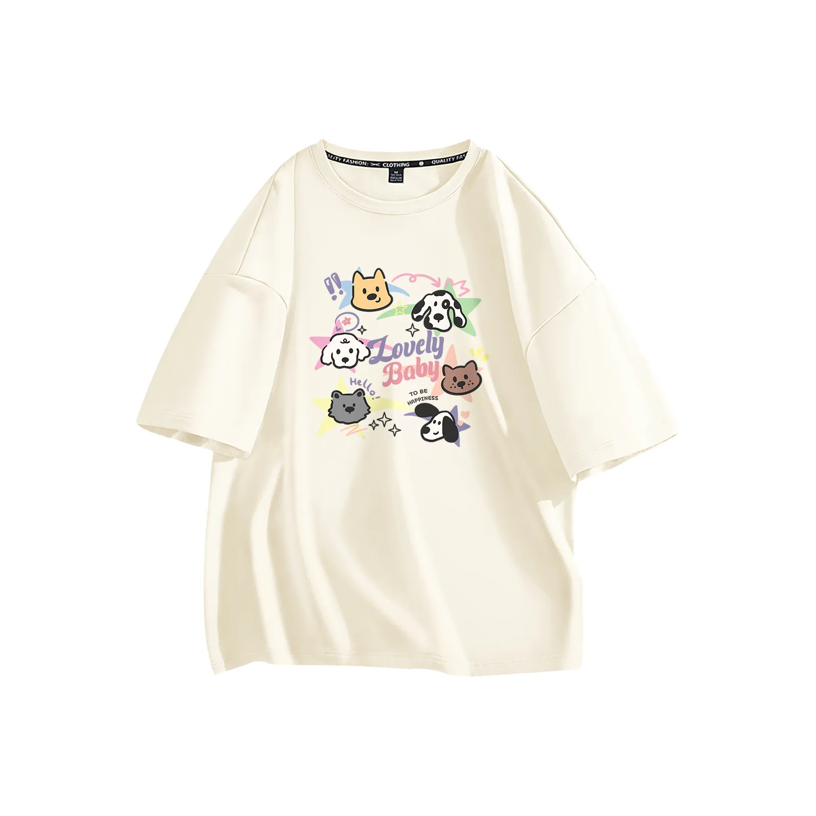 Cotton Drop Shoulder Sleeve T-Shirt Women's
