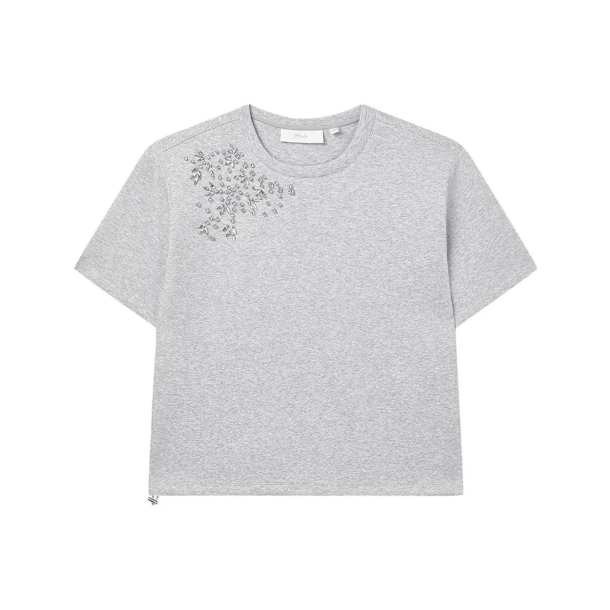 FILA MILANO Итальянская коллекция роскошных спортивных товаров Снег Flake Вересковый серый Женские рубашки T