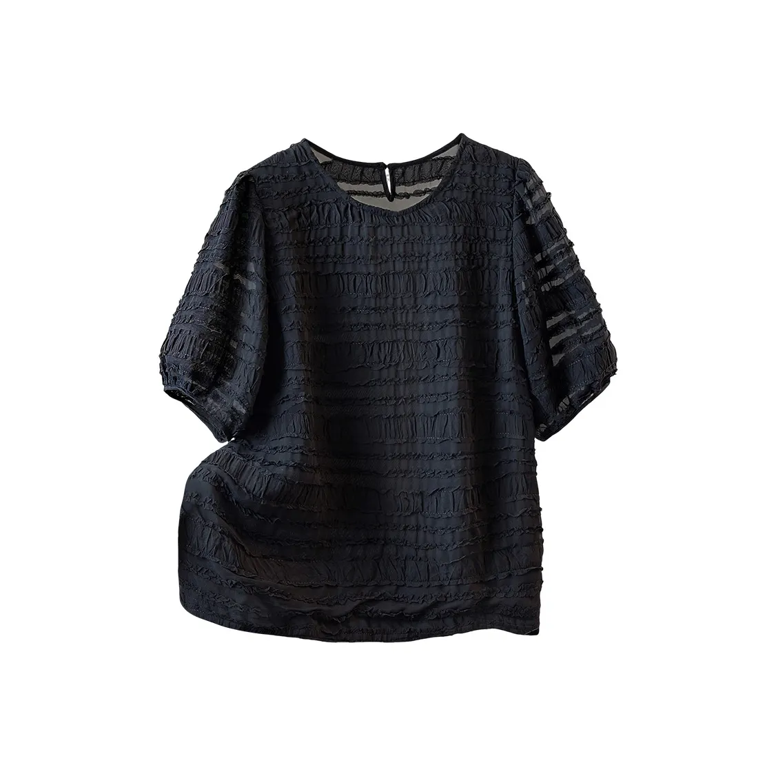 Cypress House Рукав буф T Рубашка Женская Черная