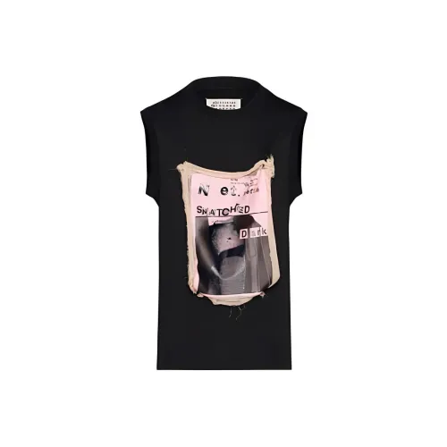 Maison Margiela Черно-розовые Женские Т-рубашки