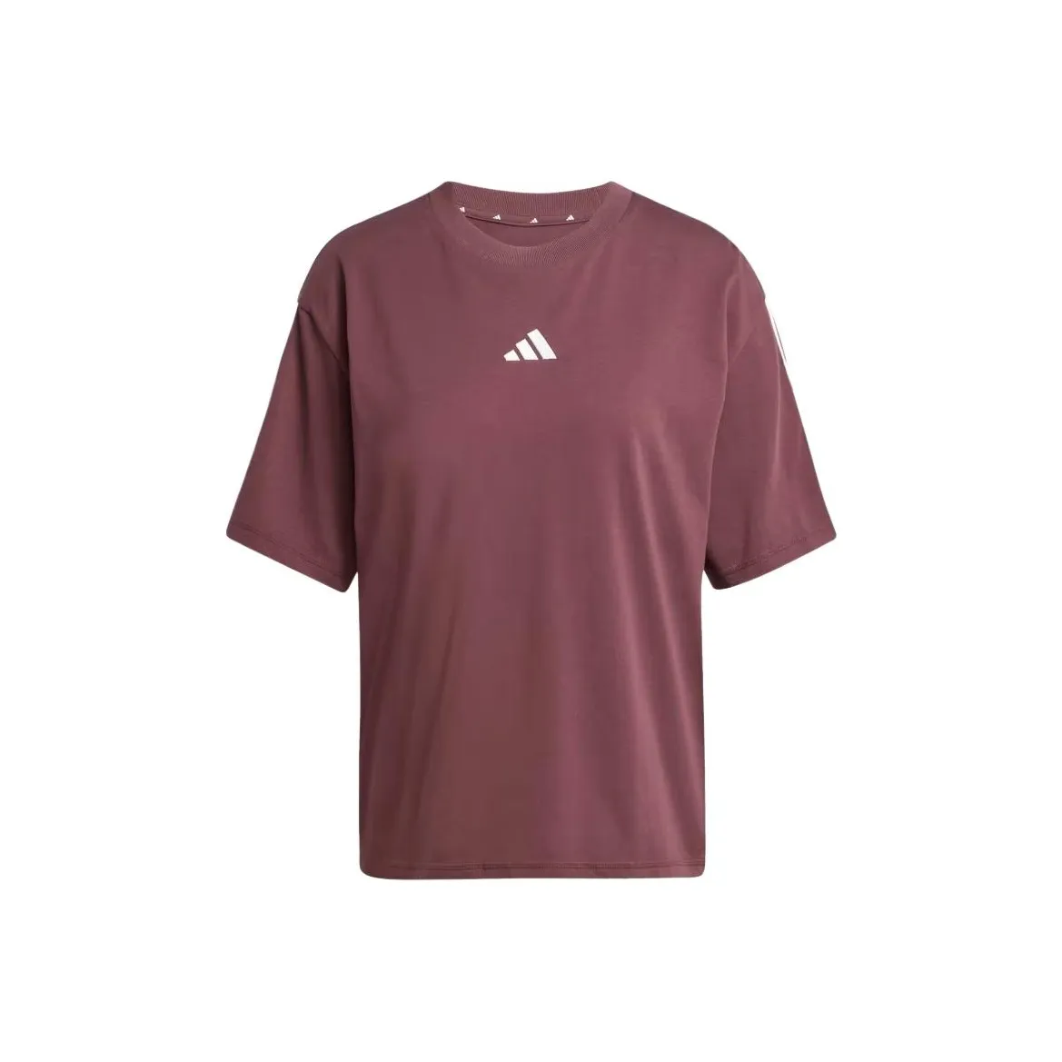 Adidas 3 Stripes T Shirts Women's Aurora Gemstone Red/White