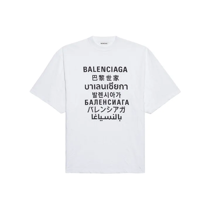Balenciaga T-Shirt Женская Белая Стандартная Фитность