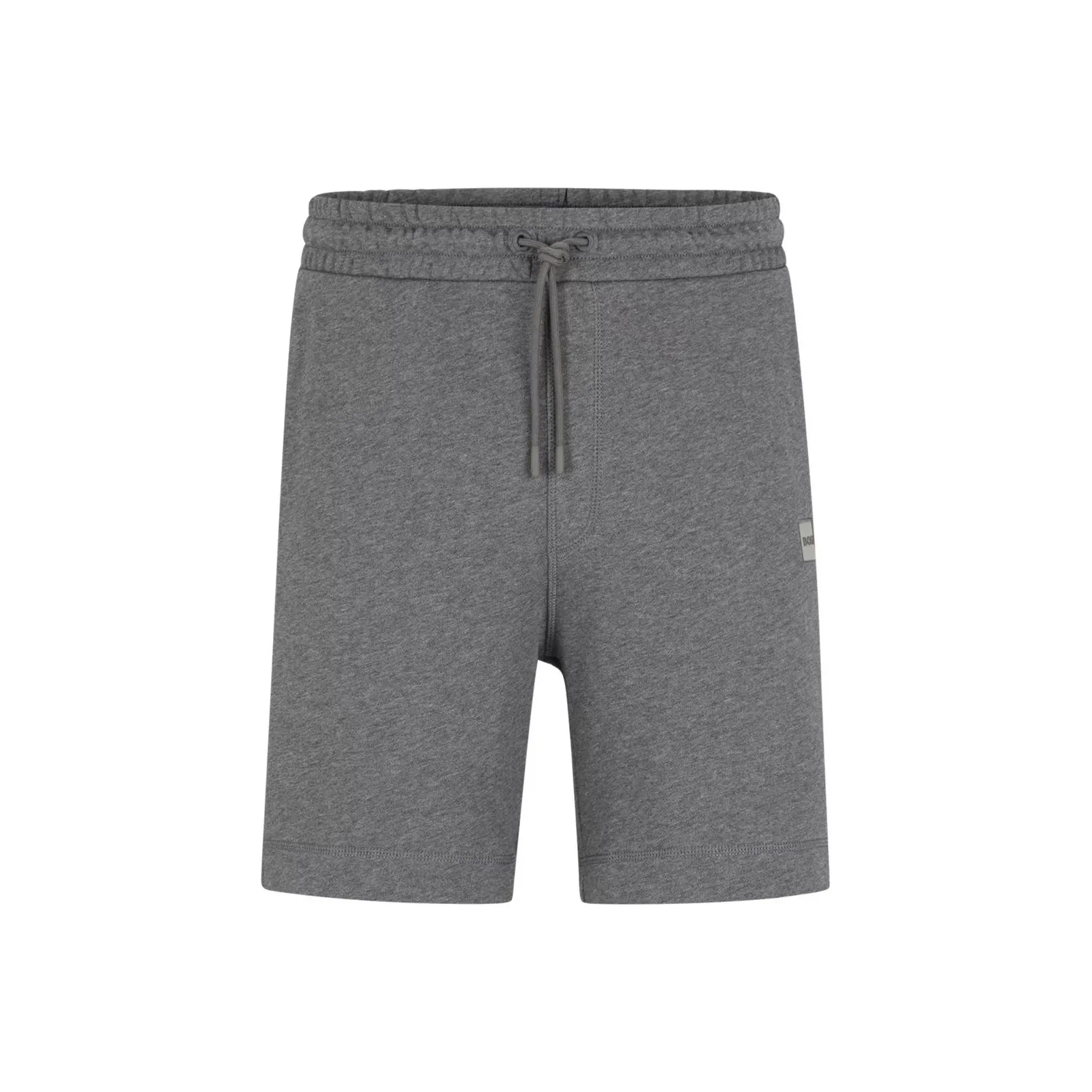 HUGO BOSS Cotton-Terry Regular-Fit Shorts With Logo Badge Casual Shorts Men's Gray