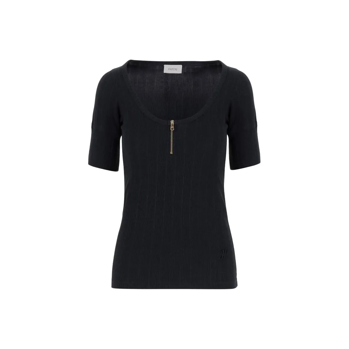 Patou Scoop neck Ribbed T shirt