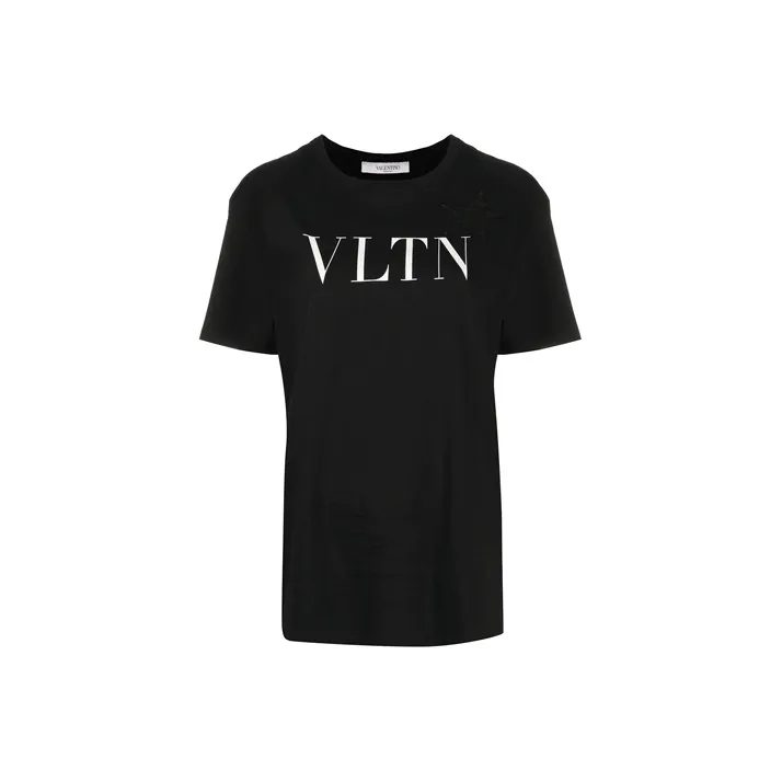 Valentino Vltn Print T shirt Black/White