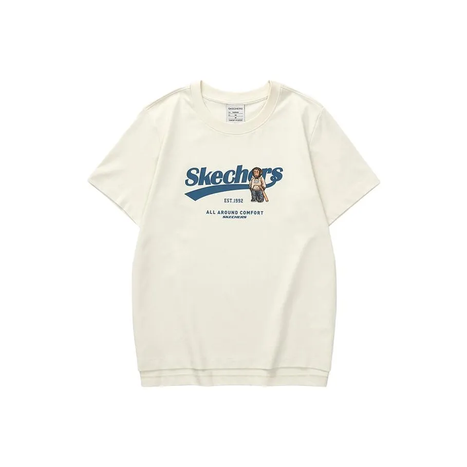Skechers Funny Monster T-Shirts Women's Streptopelia White
