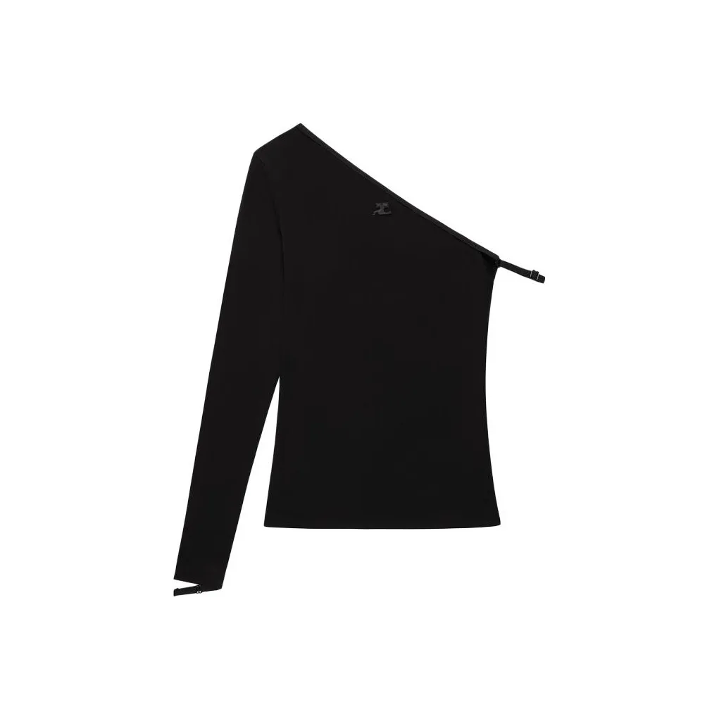 COURREGES One Sleeved Lingerie Jersey Top