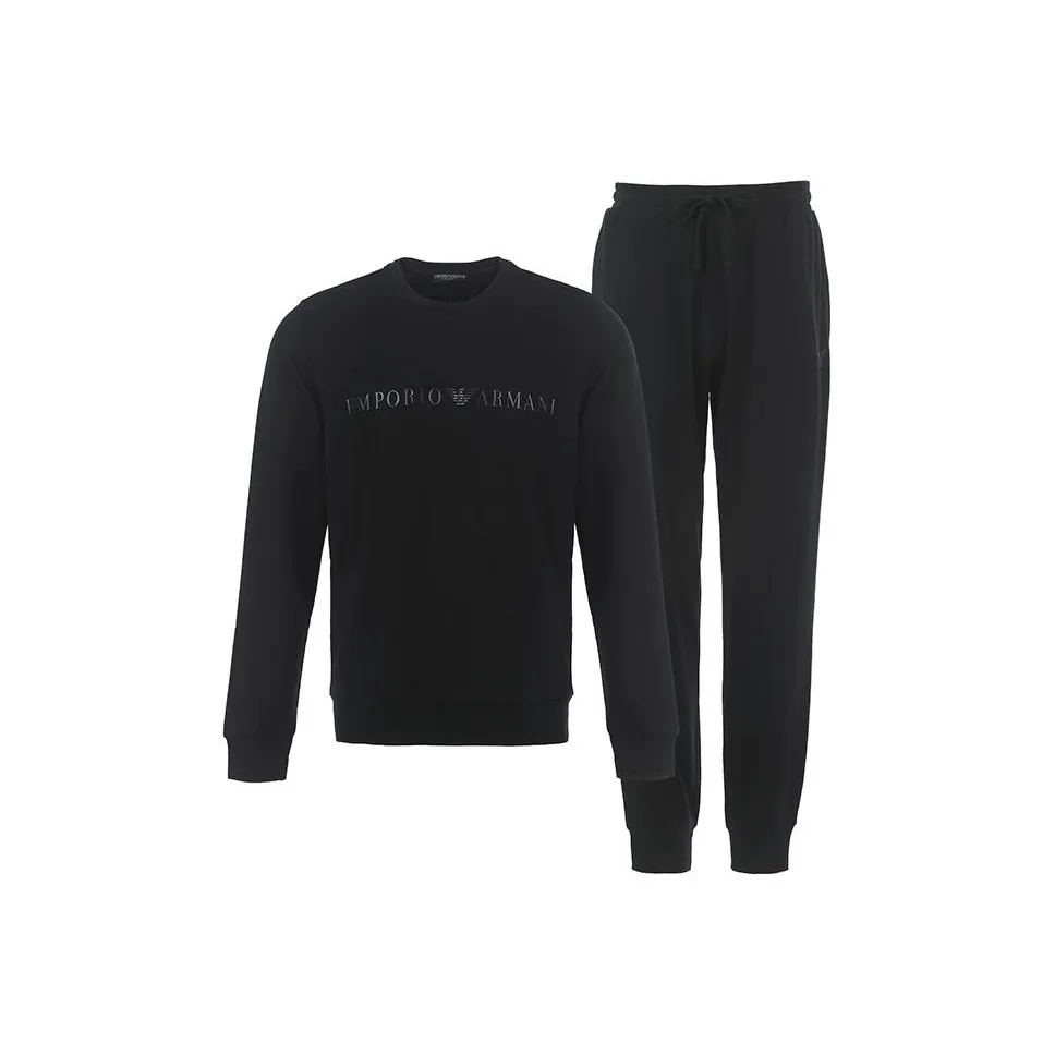EMPORIO ARMANI FW23 Sweatshirt Set Men's Black