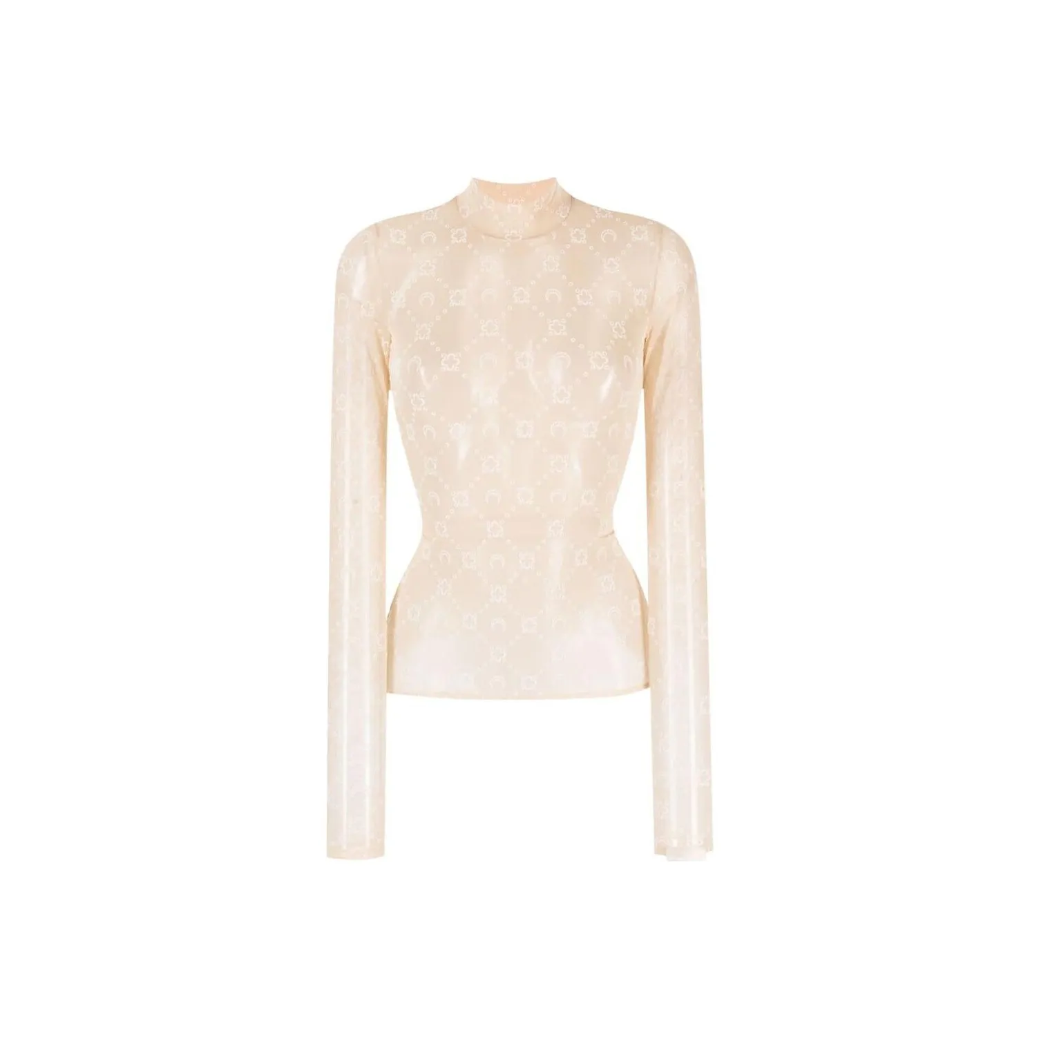 Marine Serre Second Skin Monogram Flocked Top