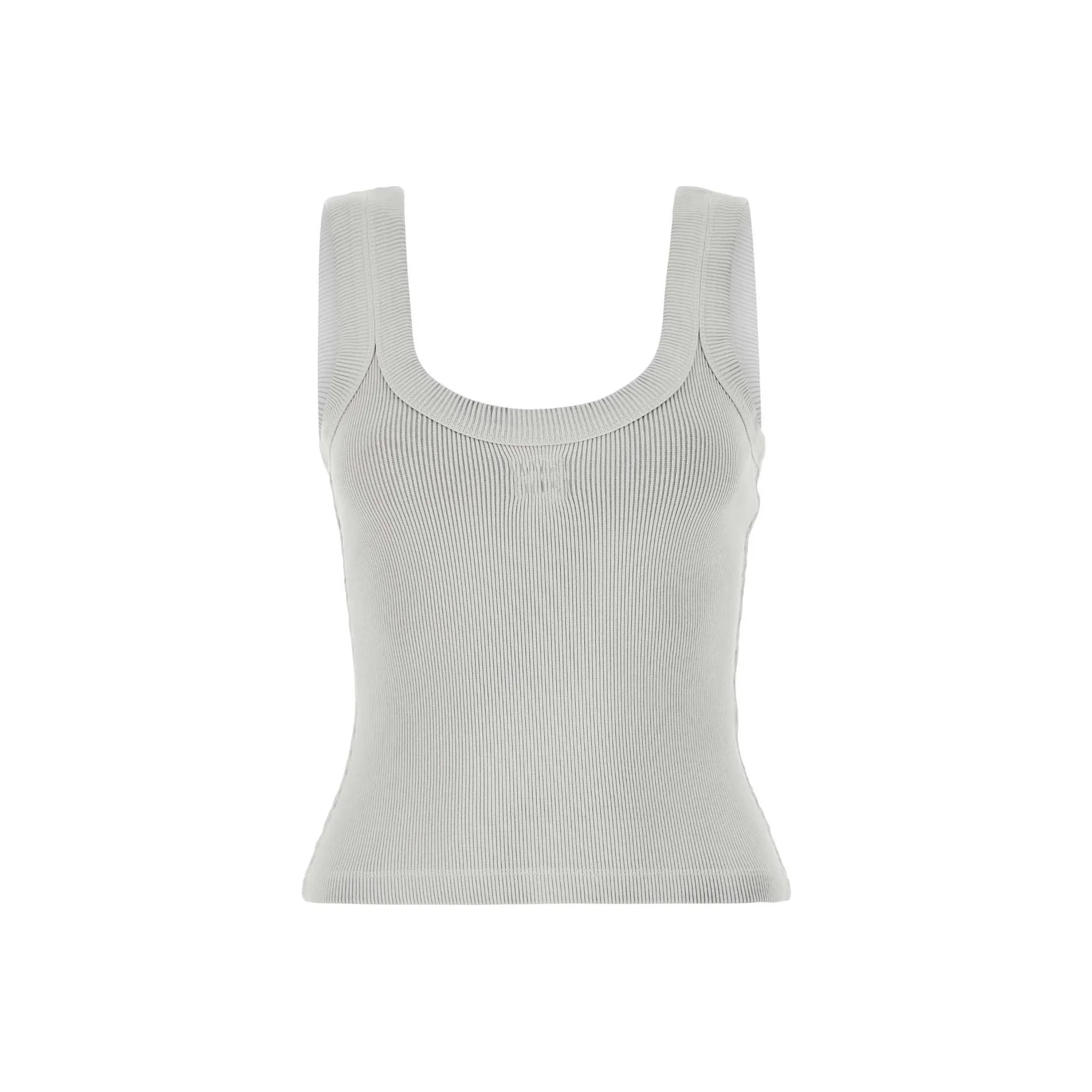 Alexander Wang Logo Embossed Fine Ribbed Tank Top