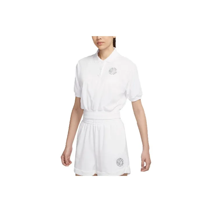 Nike Т-рубашка с рукавом-трубкой женская белая