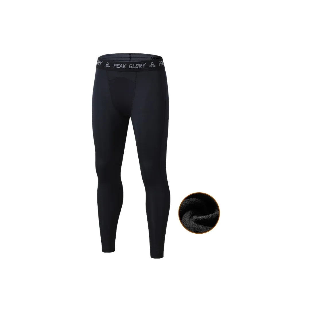 PEAK Черные флисовые штаны с подкладкой, спортивные брюки для мужчин