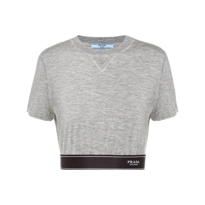 PRADA FW22 T Рубашка Женская Серого цвета