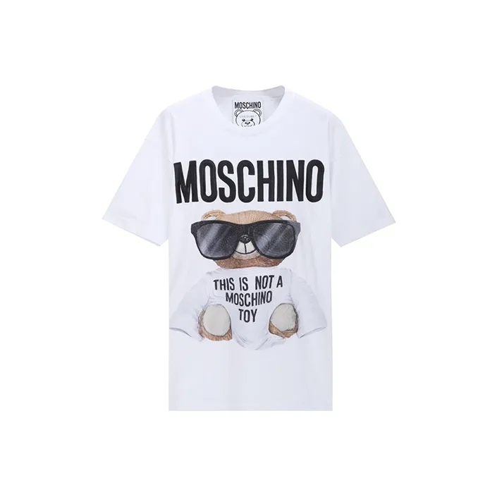 MOSCHINO Drop Shoulder Sleeve T Shirt Women's White