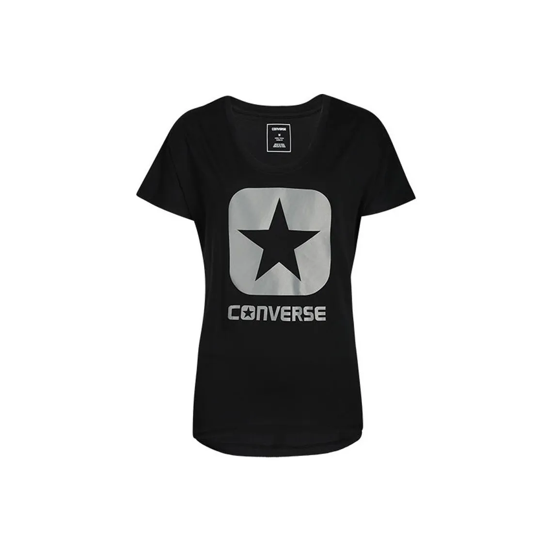 Конверс T-рубашка с рукавом женская черная