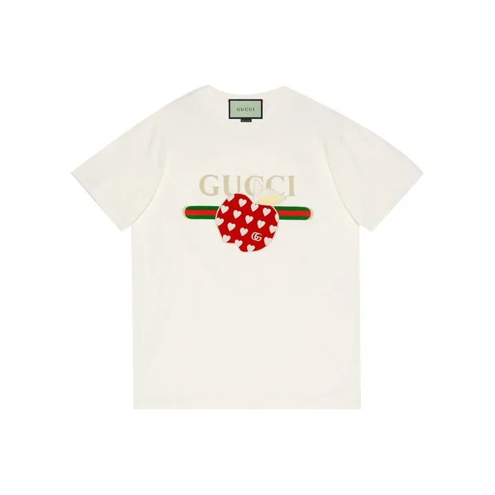 GUCCI Т-рубашка с оборванным плечевым рукавом женская бежевая